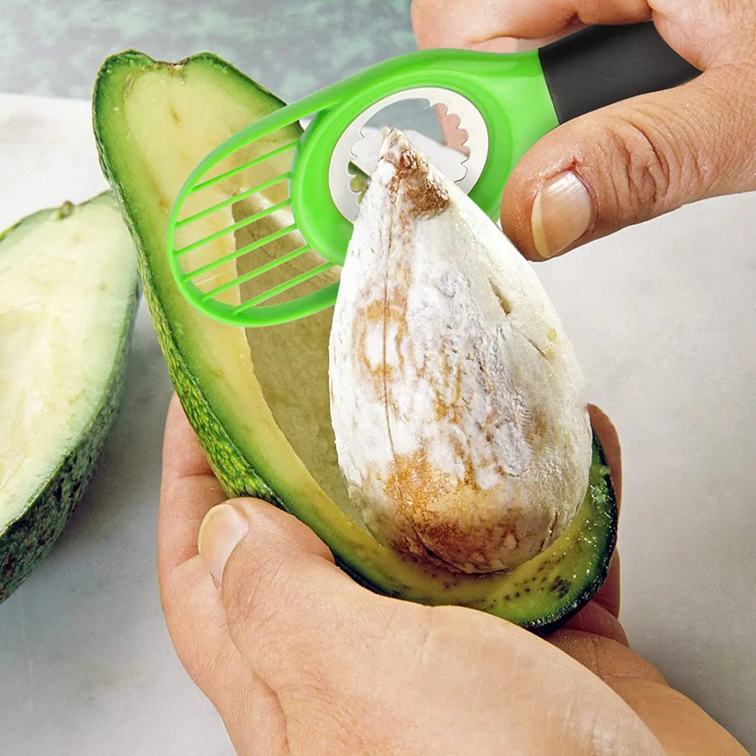 China Wholesale Green Multifunction Kitchen Hand Fruit Peeler Avocado Peeler
