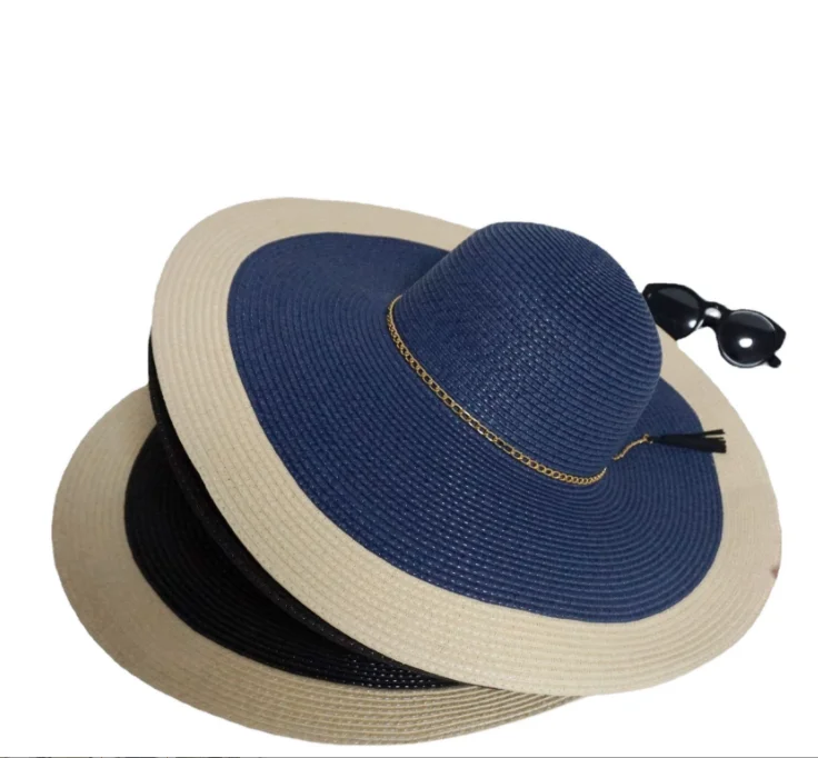 Plain paper wide brim sun custom cowboy wholesale colorful kids straw beach hat summer women with custom logo bulk cheap