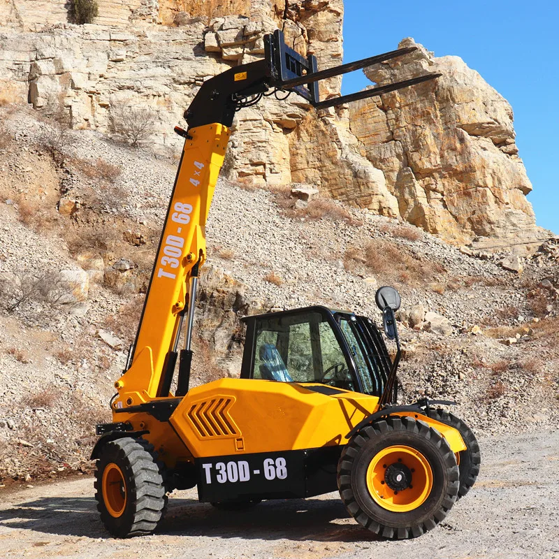 Хэнк 3 тонны 7 м 4X4X4 телескопический погрузчик T30D Телескопический колесный с различными