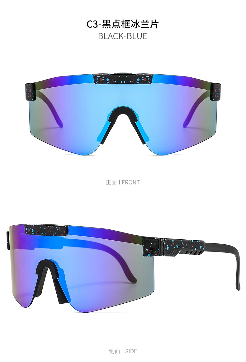 Hot Sale Fashion Cycling Sunglasses UV400 Protection Double Wide Mirror Flat Top Custom Logo Oversize Sport 2021