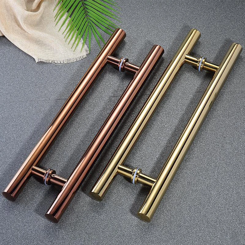 Customizable Stainless Steel Round Pipe H Shape Glass Door Pull Handle For Glass Door professional Round Tube Pull Handle