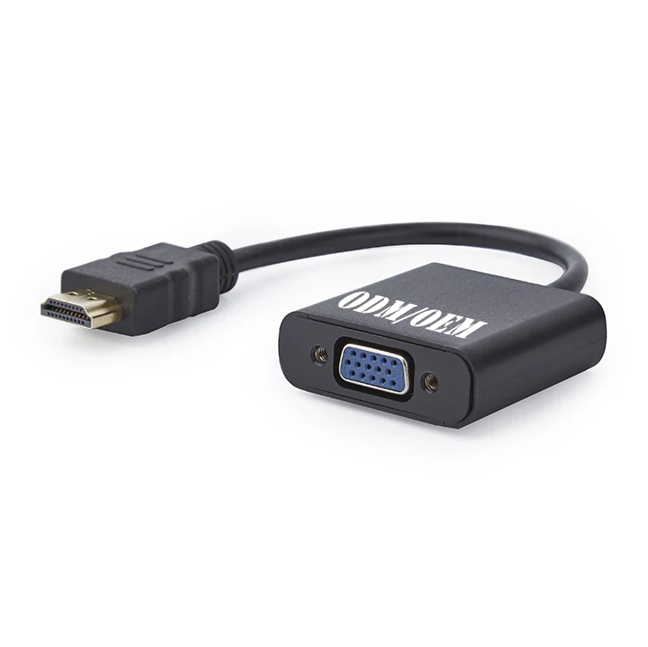 
2021 High Quality Male to Female Convertor USB Powered Digital to Analog Audio Video 1080P HDMI- to VGA Converter Adapter 