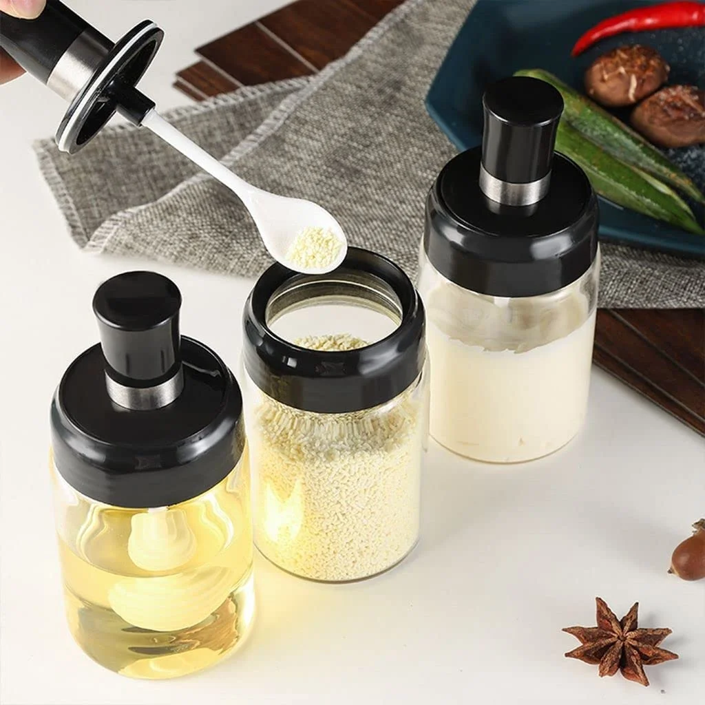 food grade Salt And Pepper Shakers Set kitchen glass Vintage soy sauce glass honey Jars spice bottles cruet