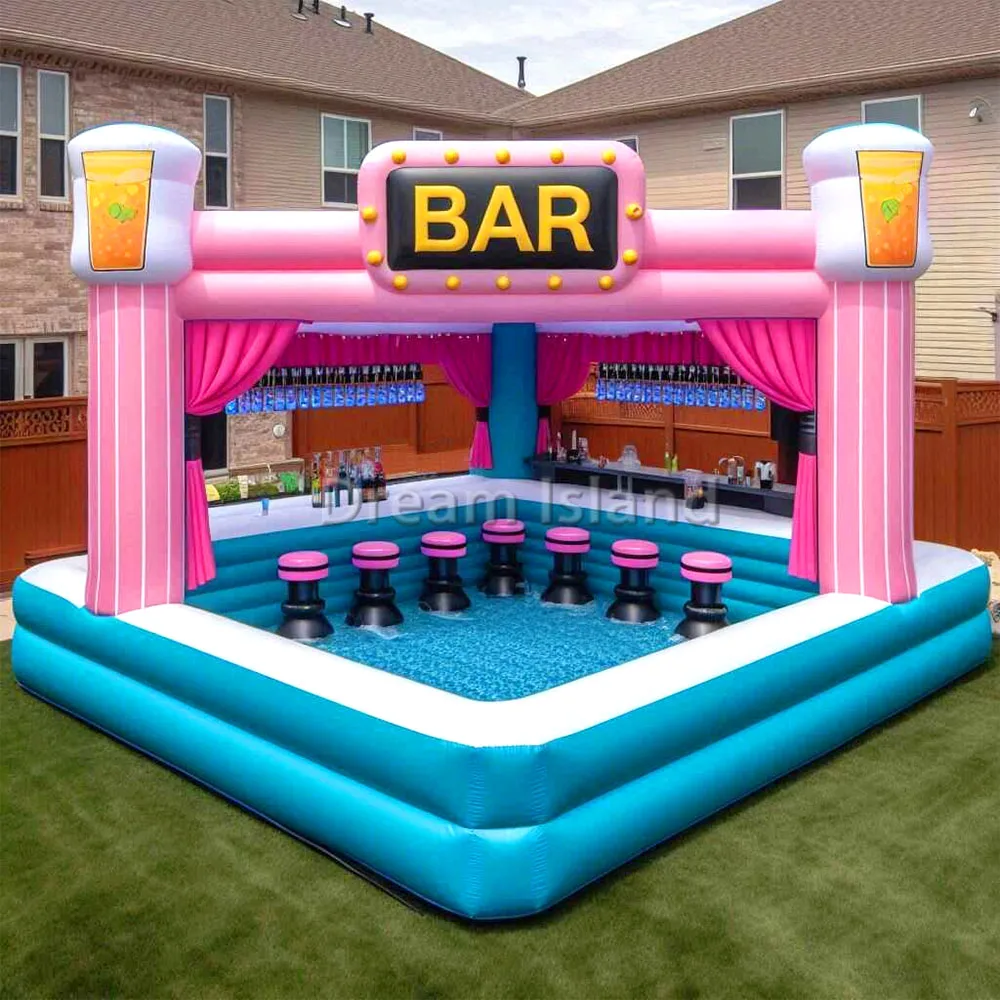 Large Superior design Inflatable New Bar leisure platform party bar Inflatable 2024 new design water swimming pool bar