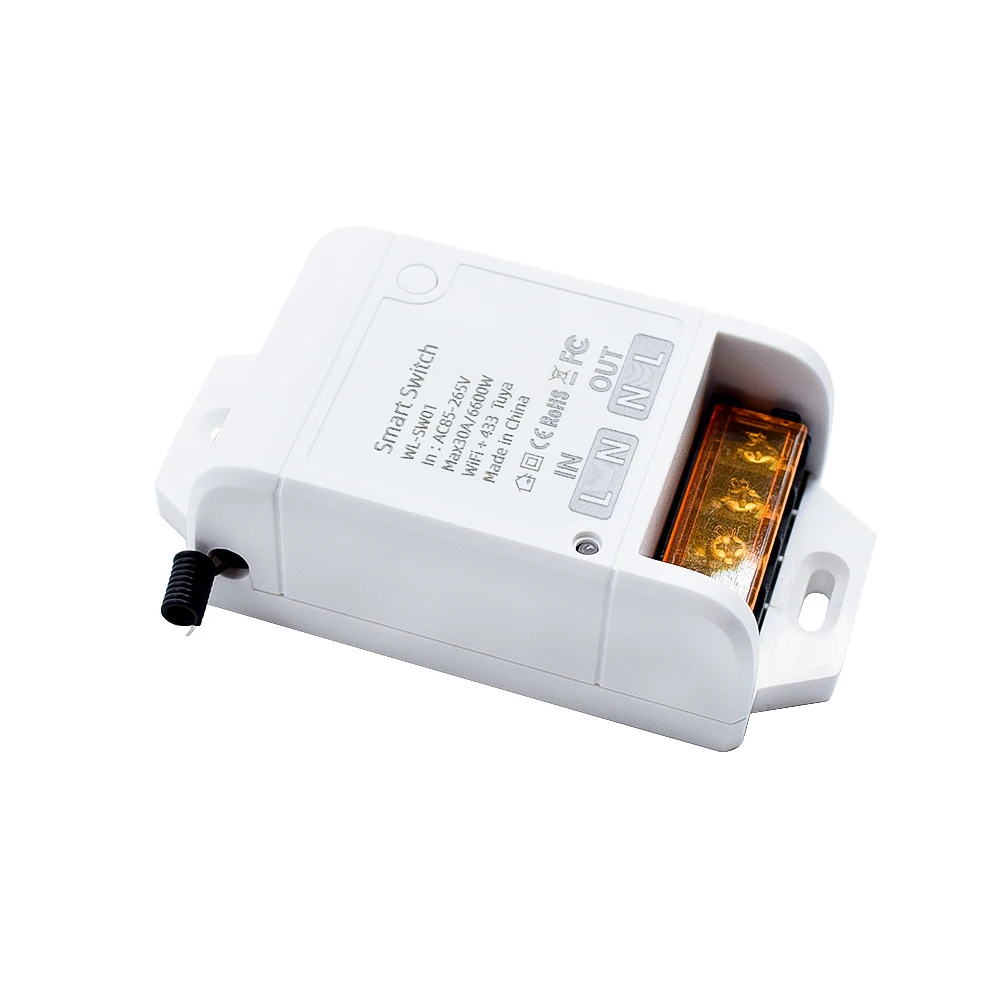 Tuya WiFi Relay Switch High Power Light Switch Remote AC 110V 220V 30A Smart Life APP Compatible with Alexa Google Home