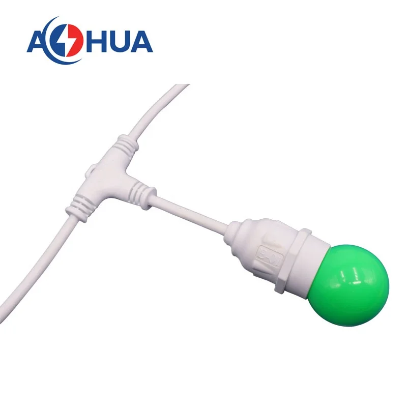 Праздничный светодиодный светильник AHUA, кабель, водонепроницаемый держатель для лампы, разъем e27