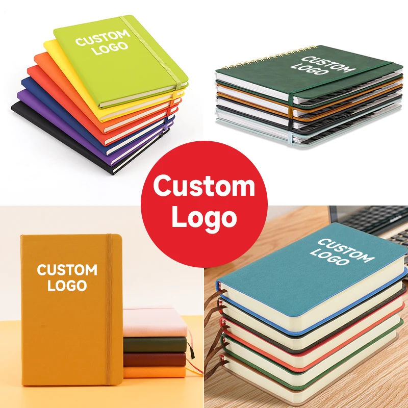 Personalized Wholesale PU Leather A5 Notebooks Agenda Planner Embossed  Hardcover Journal Diary Notebooks With Logo