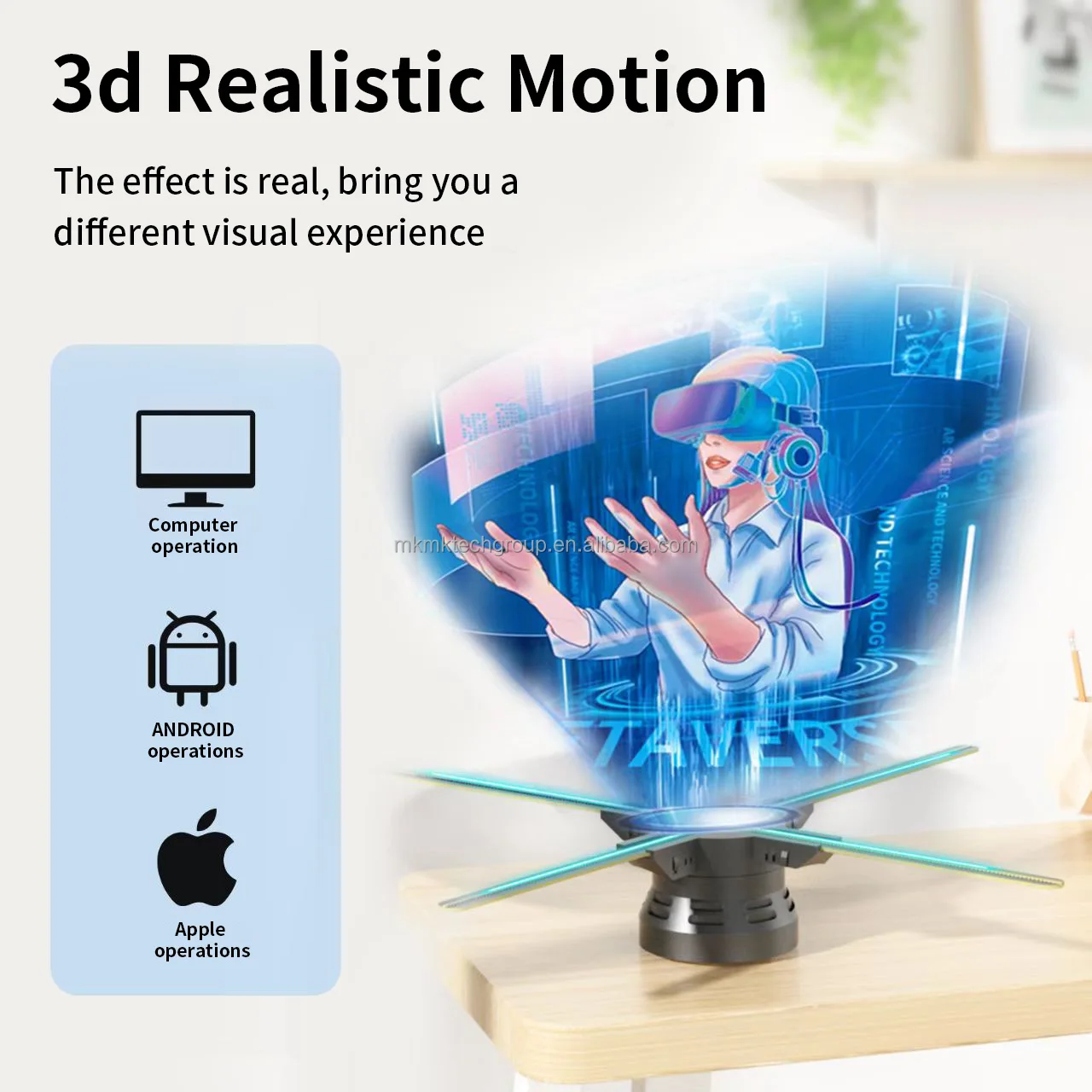 Голографический вентилятор 3d голографический дисплей со звуком Wi-Fi и Bluetooth