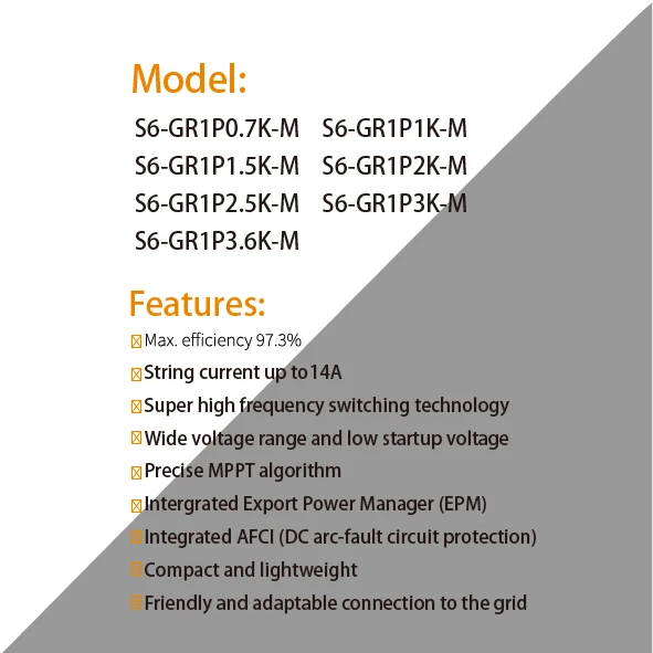 Solis солнечный инвертор (S6-GR1P0.7K-M) 1 кВт 1.5Kw 2.3Kw 3Kw 3.8Kw 4.5Kw 5.4Kw однофазные солнечные инверторы