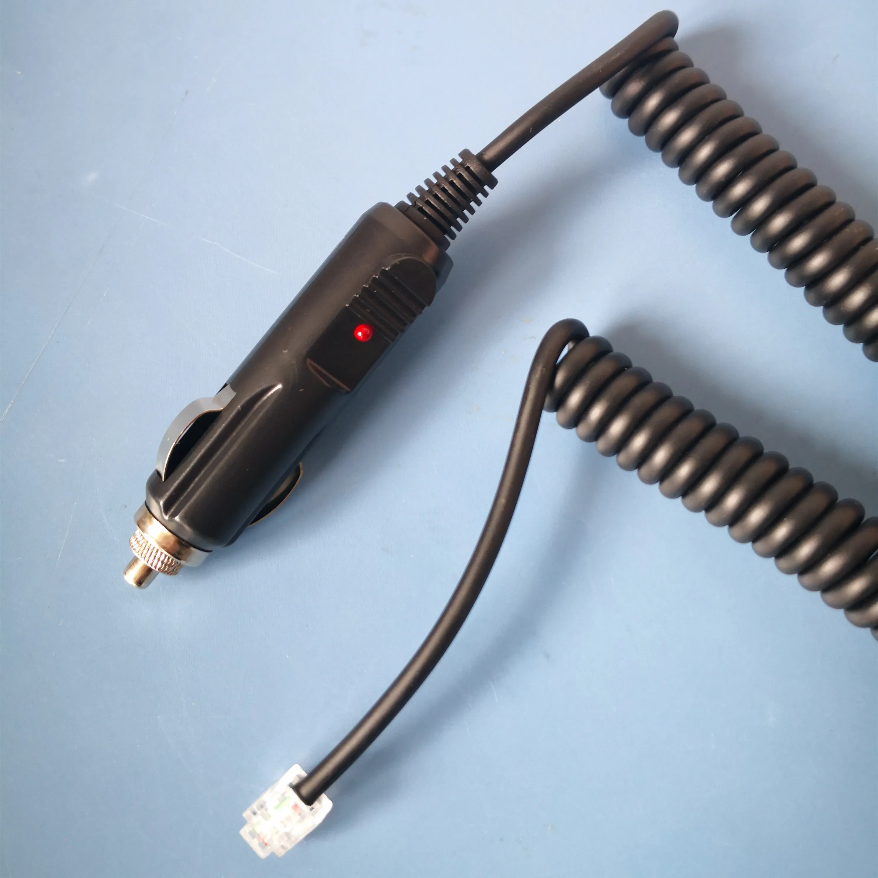 Car Cigarette Lighter plug to RJ11-4P4C plug car ciga cable round cable