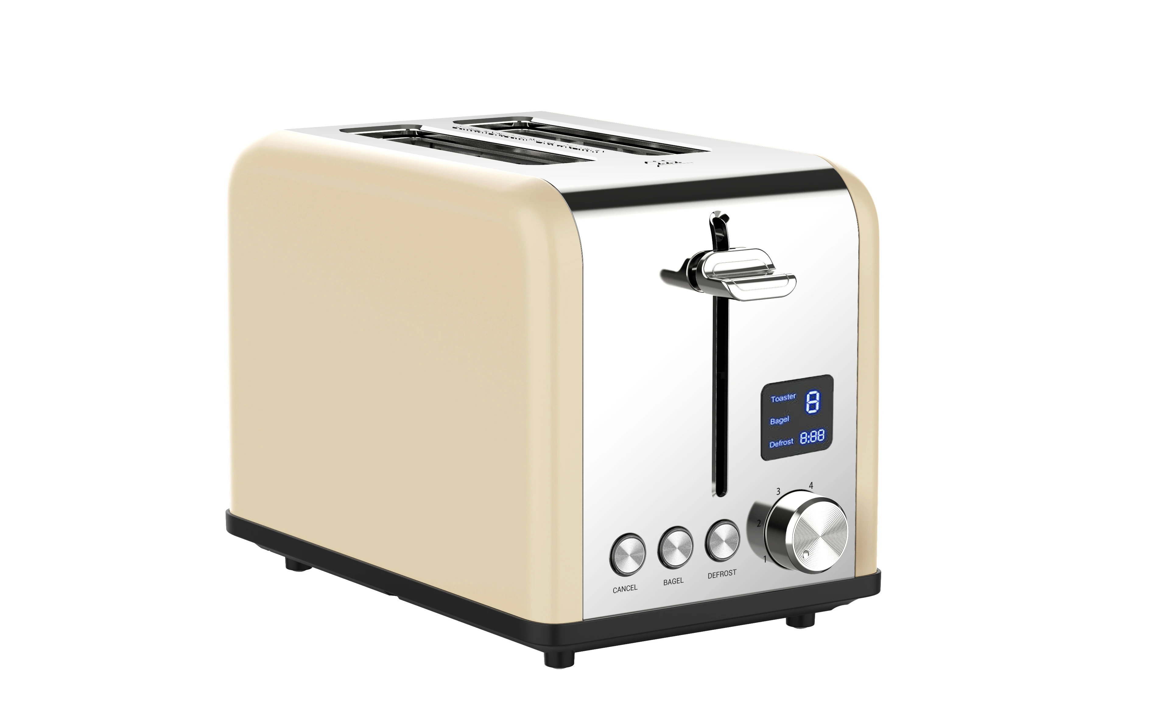 Hot Selling Electric 2 Slice Toaster Stainless Steel Bread Toaster LED Timer Display Digital Toaster