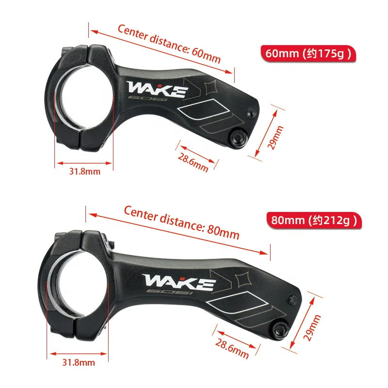 Bicycle rod 31.8 degree 60mm/80mm short handlebar rod  suitable for most bicycles  MTB  road bike racing stems WAKE stems