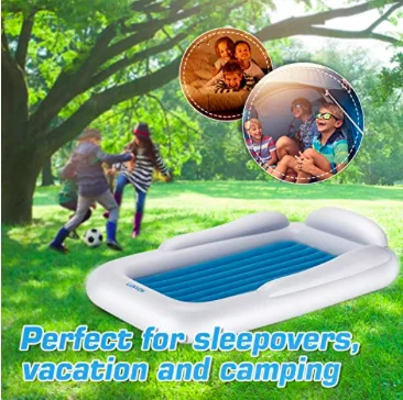 Оптовая продажа, низкий минимальный заказ, надувная детская дорожная кровать с безопасными бамперами, портативный надувной матрас для малышей, кровать для детей