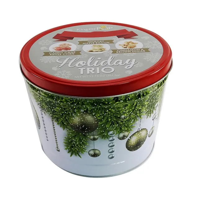 America Market Popcorn Package 3 Sizes of Metal USA Popcorn Bucket Tin