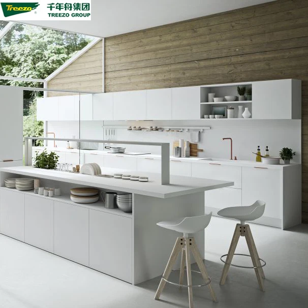High Quality Europe Design Swing Open Style Modern White Hing Wall Corner Wooden Kitchen Cabinet on MDF/Plywood/Particle Board