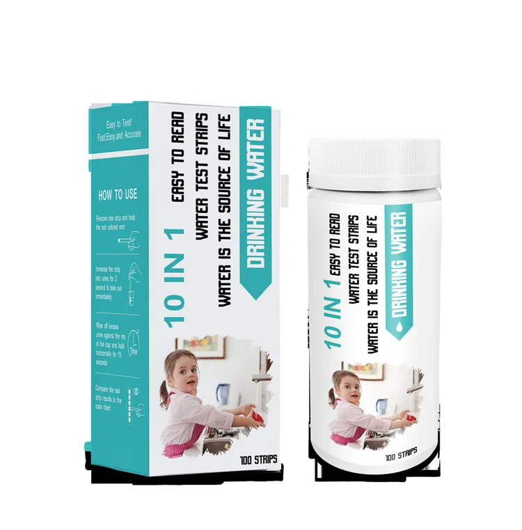 W-10 Drinking Water Test Strips For Total Alkalinity pH Hardness Iron Copper Lead Nitrate Fluoride Free Chlorine