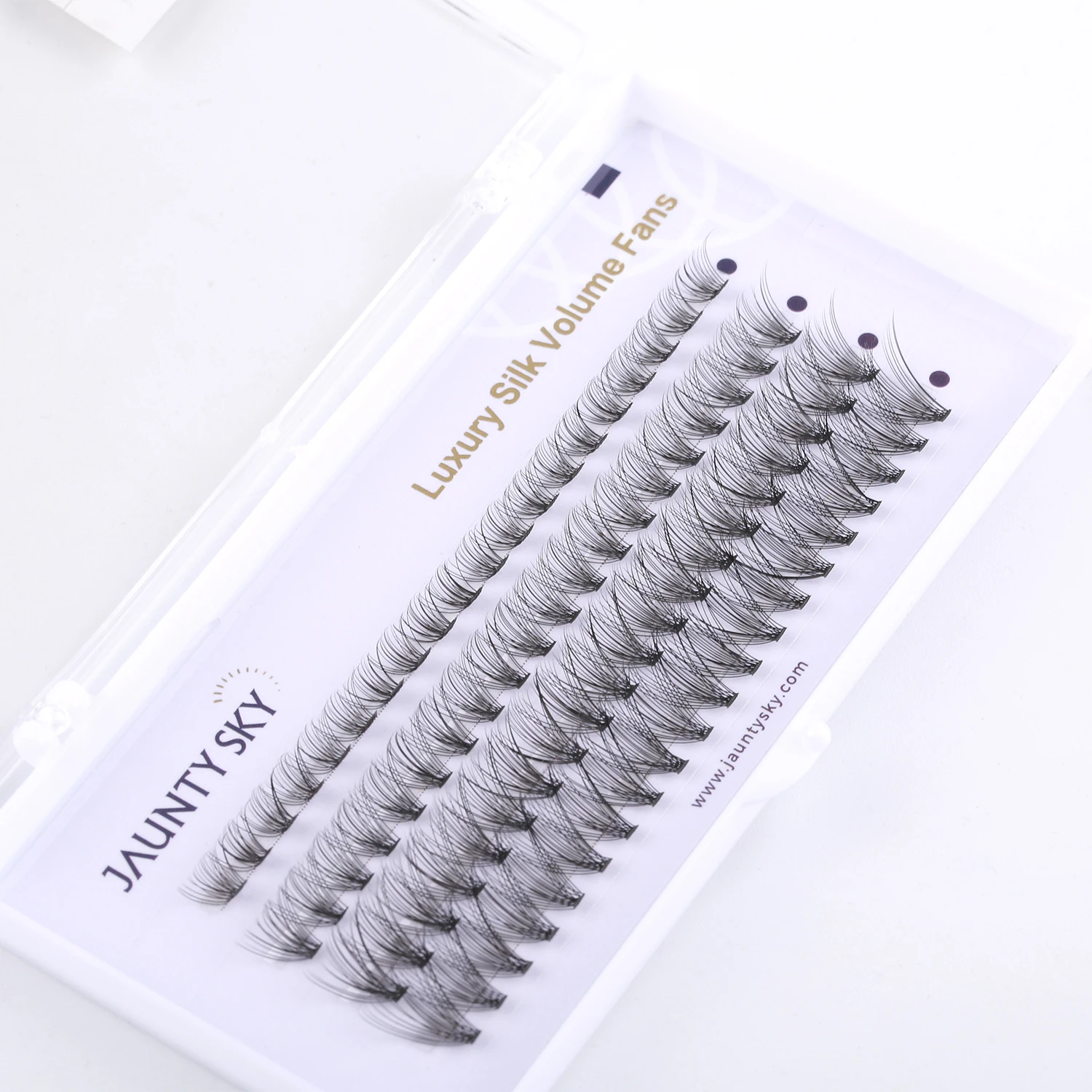 Jaunty Sky Heat Bonded Cluster Lashes Melt Flare DIY Eyelashes 10D 20D 30D 40D Hand Made Synthetic DIY Eyelash Extension Kit