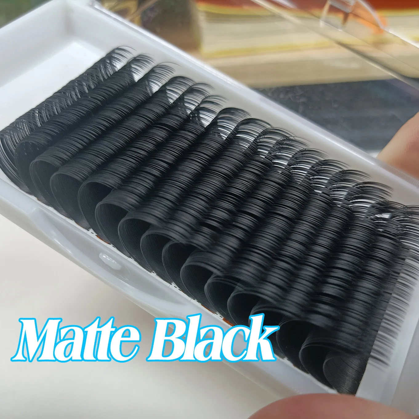Volume Eyelash Extension 03 Dark and Fluffy Velvet Russian Volume Pbt Fiber Lashes Extension Private Label