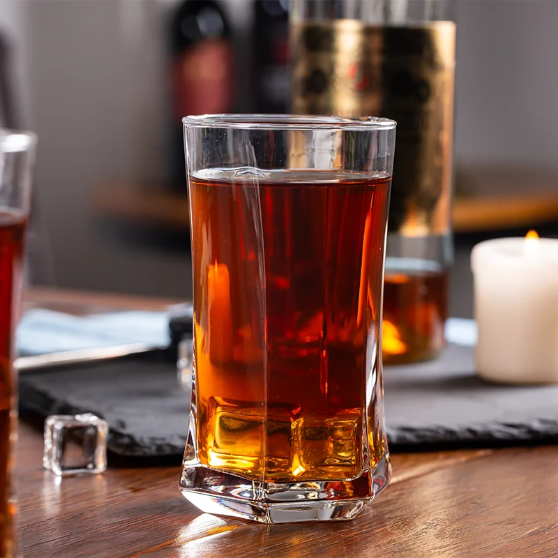 
DELI Factory Direct 330ml 11.2oz Clear Tall Thin Modern Milk Glass Cup for Home Using 