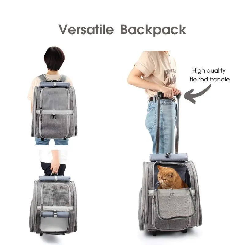 Hot sales  pet carrier stroller Innovative Traveler Bubble Backpack for cat dog with detachable wheels