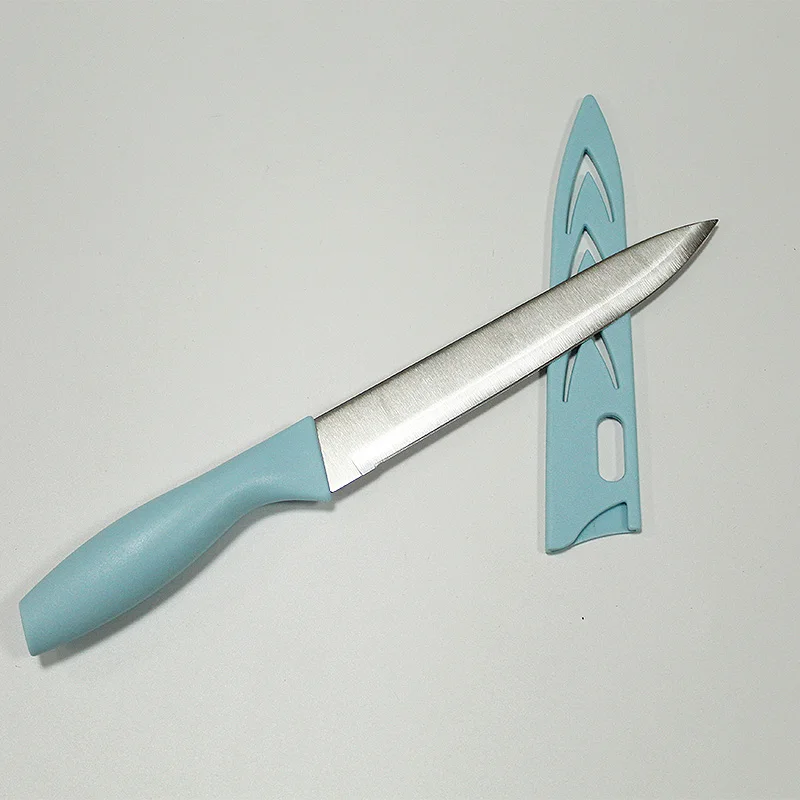wholesale plastic handle kitchen meat carving knife with cover