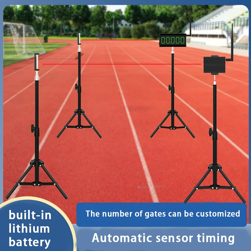 YIZHI Wireless Laser Timer for Training, LED Stopwatch Race Clock Multi-segment Measurement Running Speed Timer