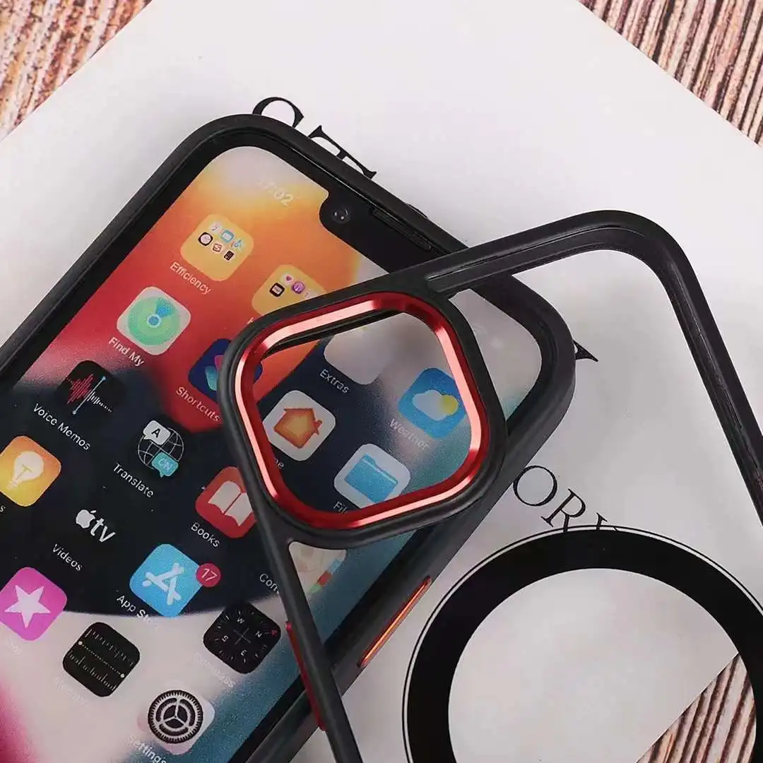 Factory Wholesale Acrylic Magnetic case Shockproof With Wireless Charging For funda Iphone 13 pro max phone case