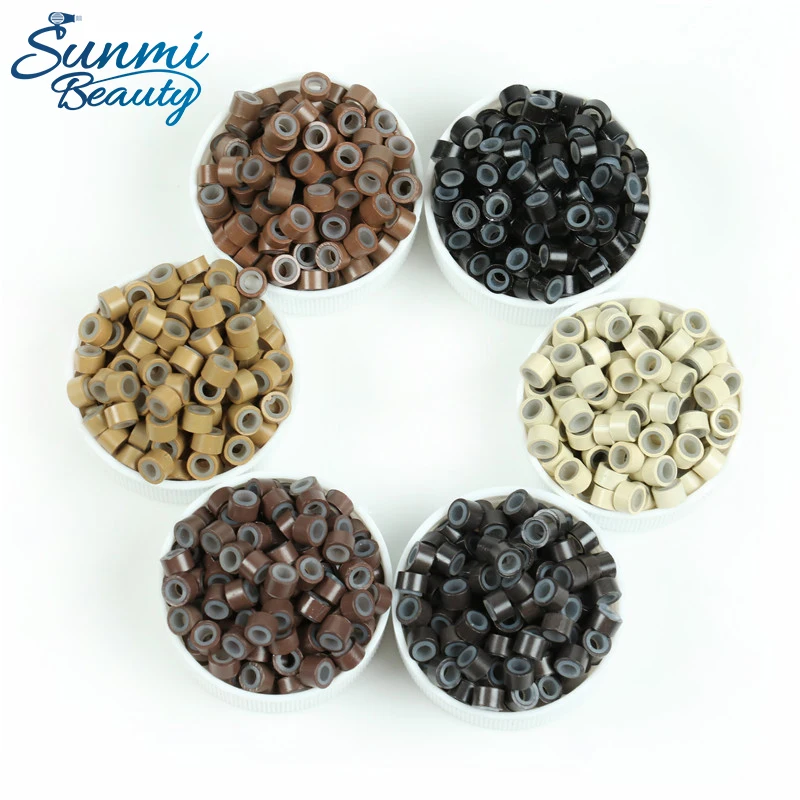 Copper Silicone Nano Micro Link Tube Ring for Wig Hair Extensions Lined Beads Salon Tools Nanometer Beaded