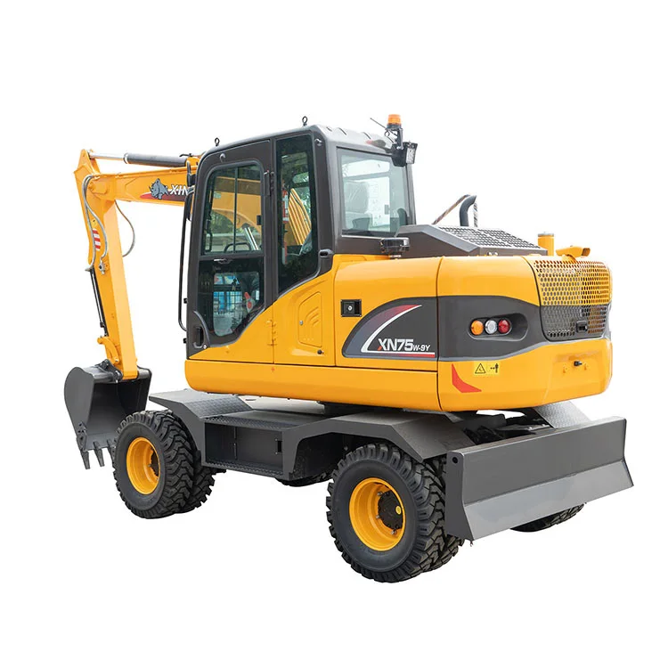 Rhinoceros XN75L new Wheel Type Excavator 8 Ton Operating Weight Yanmar Engine Motor Pump High Efficiency Home Used Retail Farms