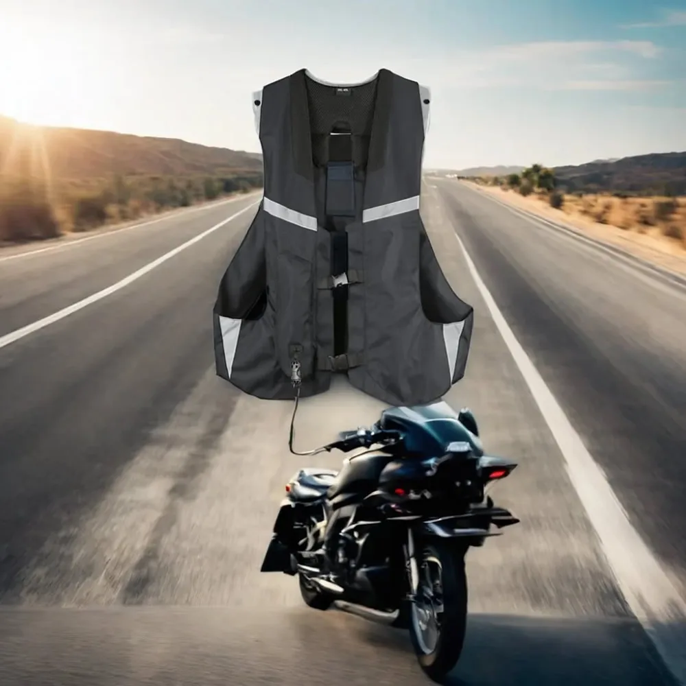 Racing Moto Unisex Airbag Vest with Fast-Inflating Motor Protective Gear for Cyclists and Motorcyclists