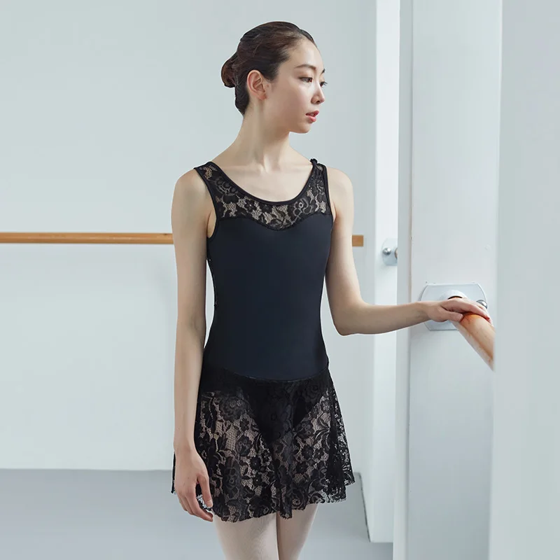 Wholesale adult ballet dresses, vests and veil skirts leotard with lace skirt