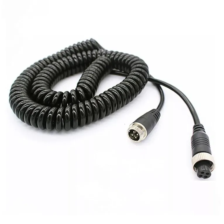 5M/6M/8M/10M 4-PIN Aviation spiral extension cable for Truck Tractor Trailer