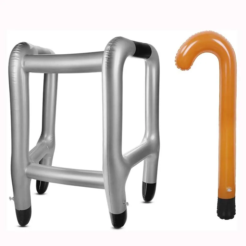 Silver color Inflatable Zimmer Frame Blow Up Novelty Dress Up Prop Accessory