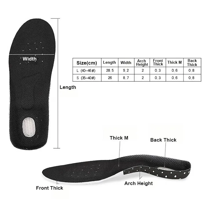 Sports Silicone Gel Insoles unisex Arch Support Orthopedic Plantar Fascists Running Insole