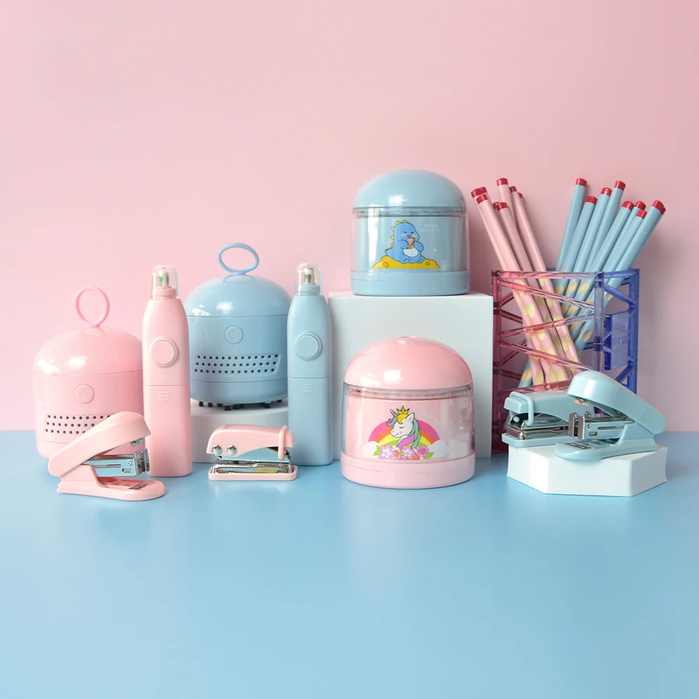 HUIRONG Factory Wholesale Custom Logo Automatic Electric Pencil Sharpener Kawaii Children Back To School Stationary Gift Set