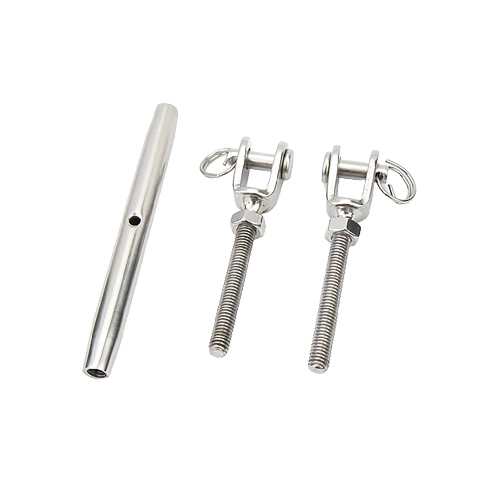 Stainless Steel Close Body Turnbuckle Threaded Stud Tension Terminal Wire Rope Turnbuckle