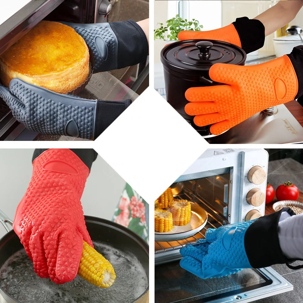 Multi Color Silicone Baking Gloves Silicone Insulated Gloves For Cooking