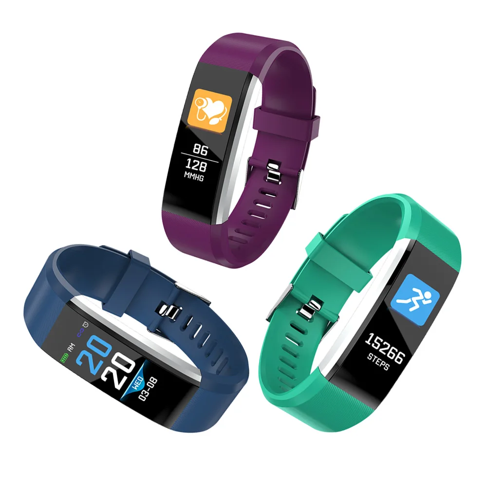 115 plus Fitness Tracker HR Activity Tracker Watch Heart Rate Monitor Waterproof Fitness Band Step Calorie Counter Smart Watch