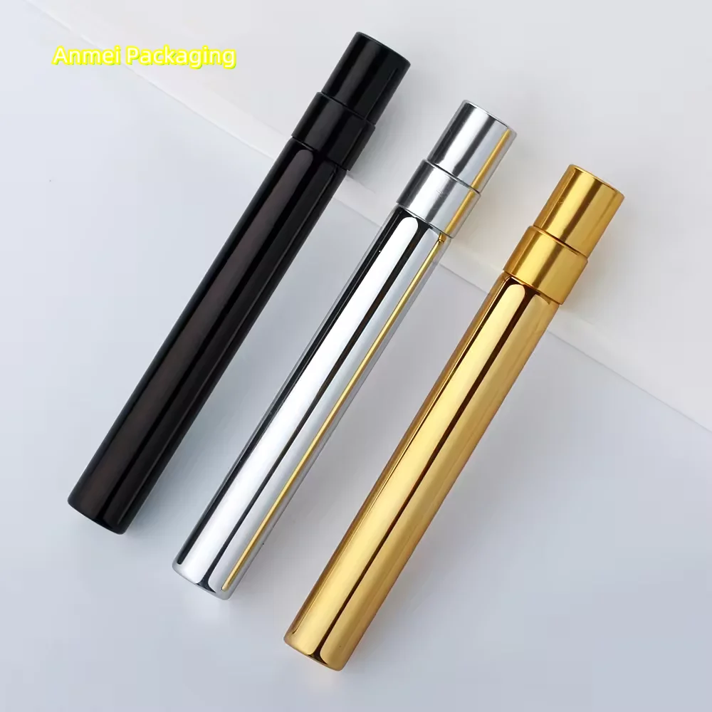 Wholesale 3ml 5ml 10ml Atomizer Small Mini Perfume Atomizer Vials Sample 10ml Glass Spray Perfume Bottle With Gold Black Sprayer