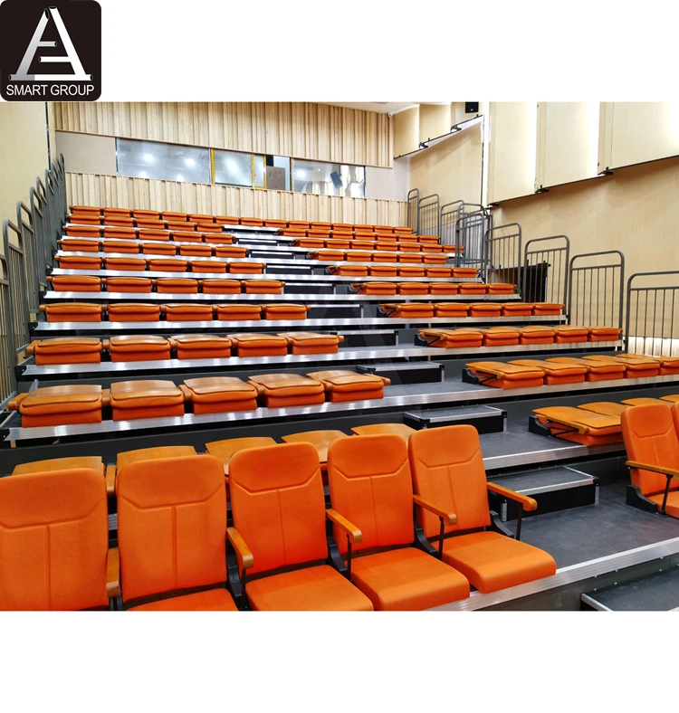 Comfortable auditorium used retractable bleachers seating,theater bleachers for sale