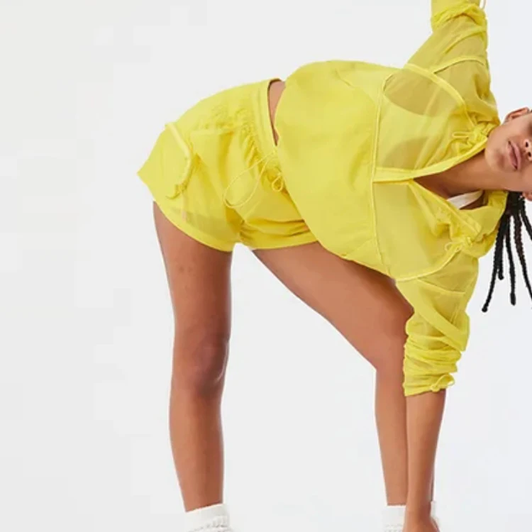 wholesale women  designers sweatsuit jogger tracksuit custom logo windbreaker nylon shorts pants two pieces set