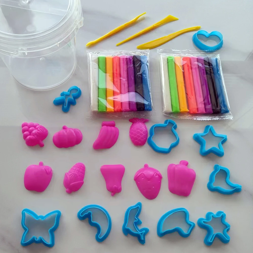 2024 Hot sell Air Dry Clay Kit Magic Ultra Light clay Diy modeling clay with tools for boys and girls color boxes