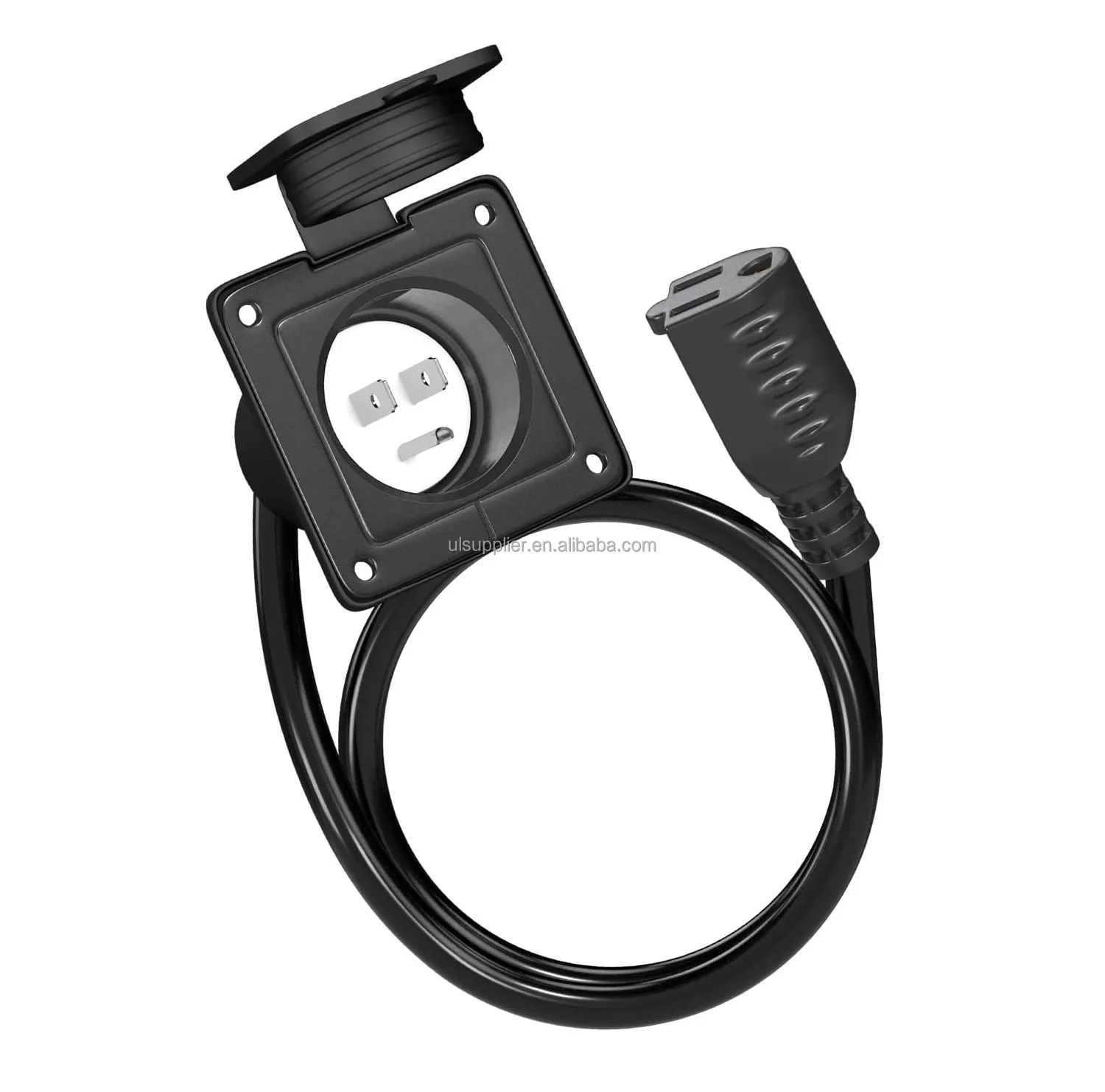 15 Amp Shore Power Inlet Flanged RV Power Plug NEMA 5-15P 125V AC Electrical Outlet Receptacle