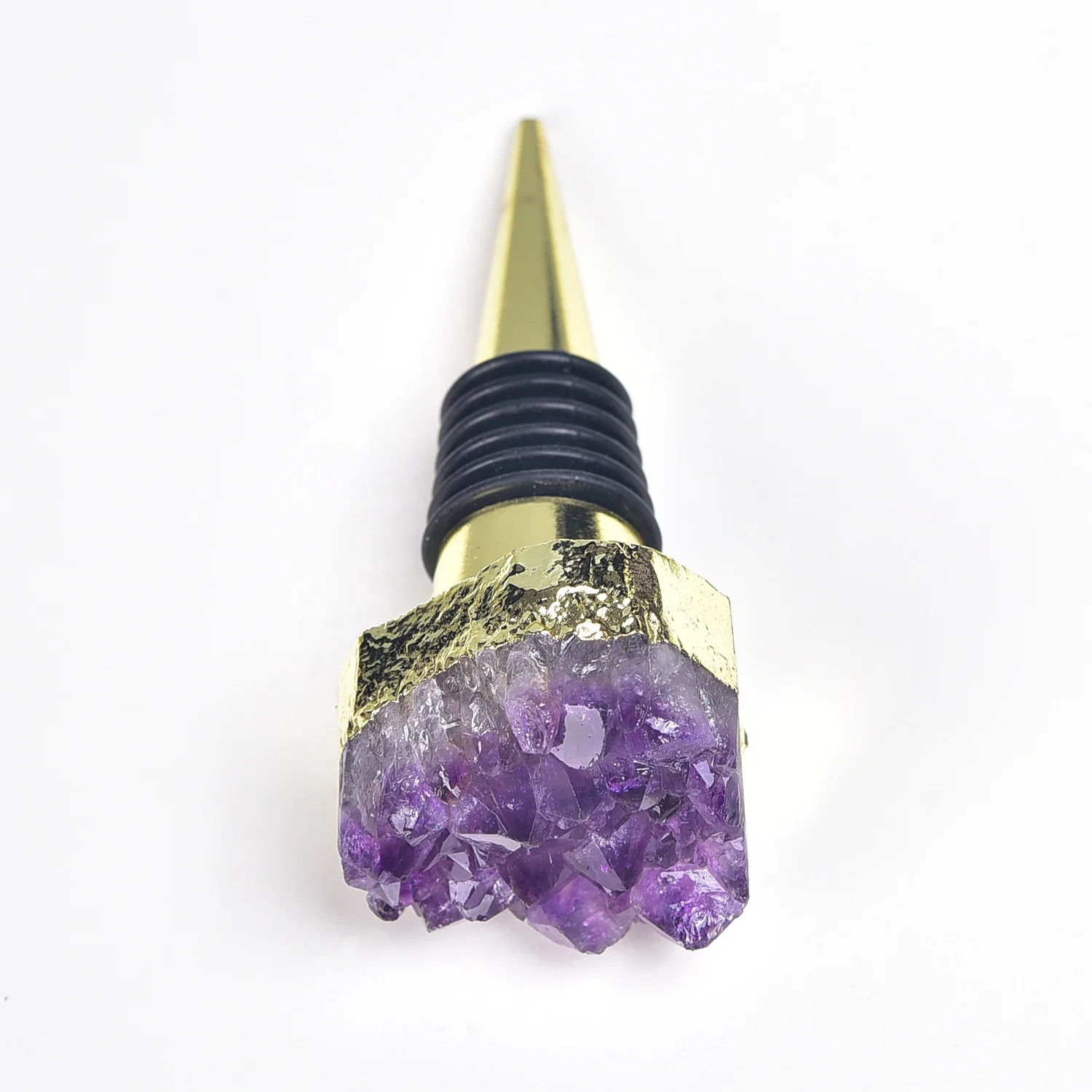 Personality Natural Amethyst Stone Red Wine Bottle Stopper Wedding Gifts Creative Crystal Wine Stopper Champagne Cork