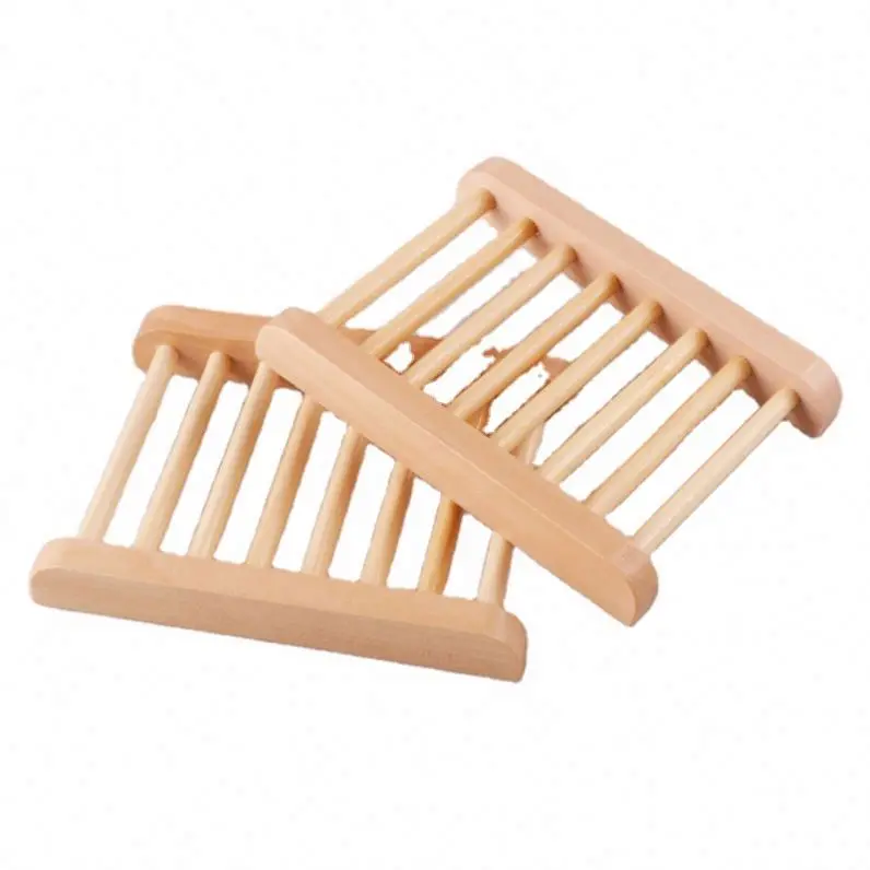 Natural Bamboo Wooden Soap Dishes Wooden Soap Tray Holder Storage Soap Rack Plate Box Container for Bath Shower Bathroom