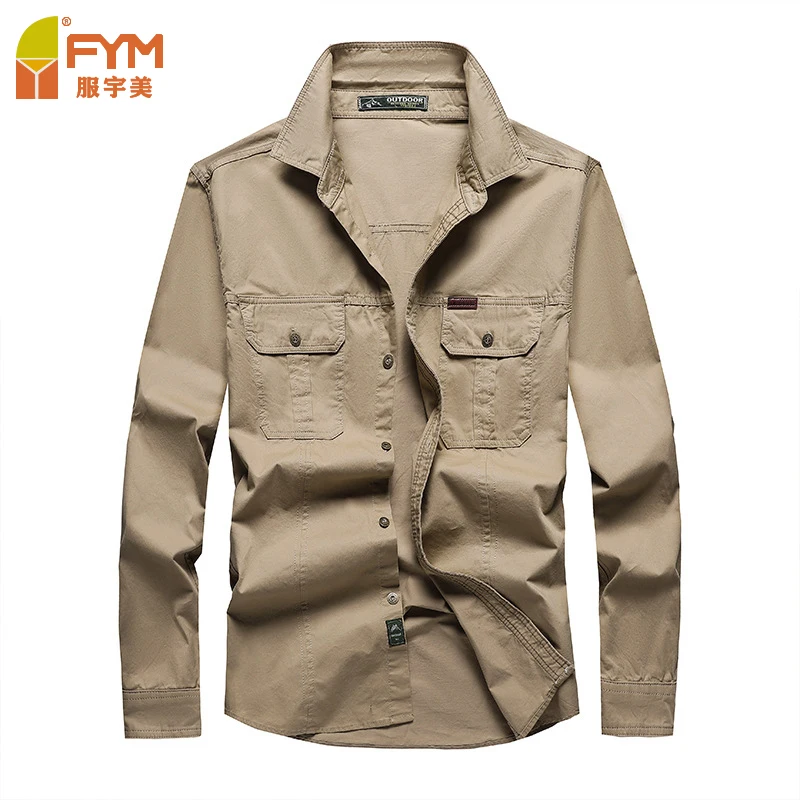 Low MOQ Solid Oliver Double Pockets Work Shirt Plain Gentleman Jack Outdoor Cotton Shirts Quality Doordash Shirt Mens Worker