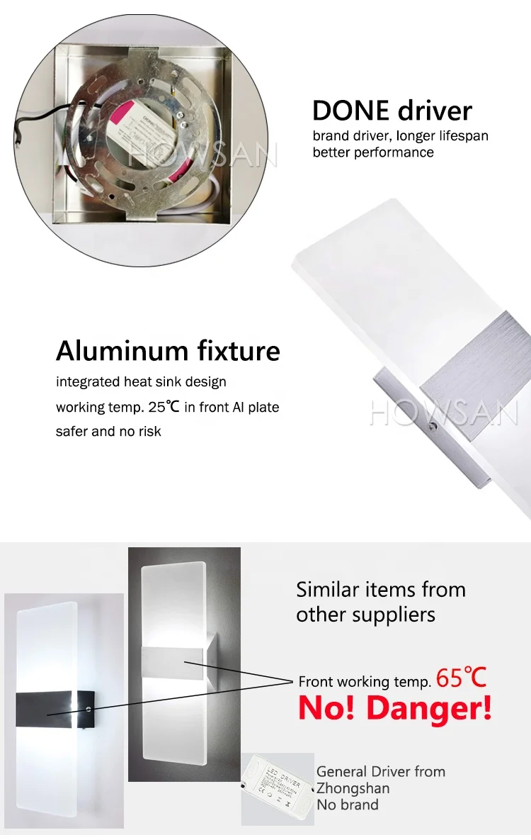 Modern Led Wall Light up down indoor living room wall bracket Light led acrylic Simplicity Decorative wall light