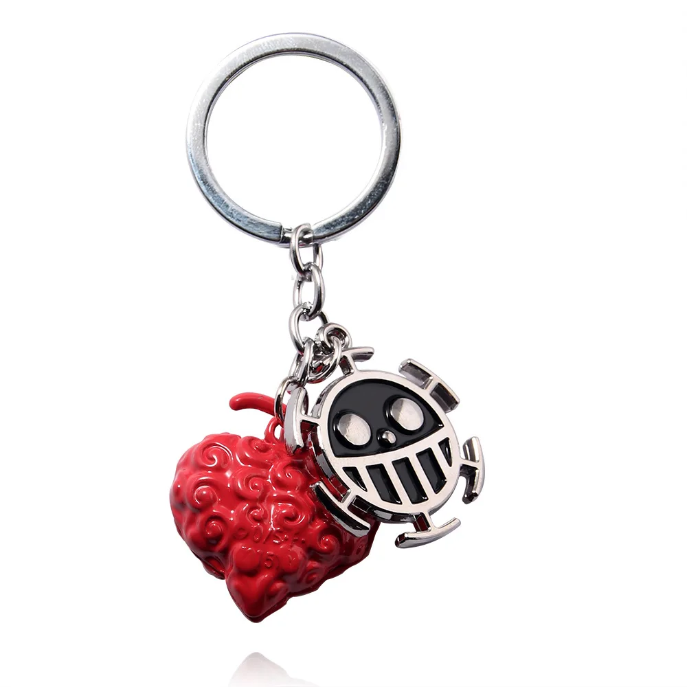 10 Kinds Hot Sale Metal 3D Anime One Pieces Devil Fruit Cursed Fruit Cartoon Keychain Key Chain