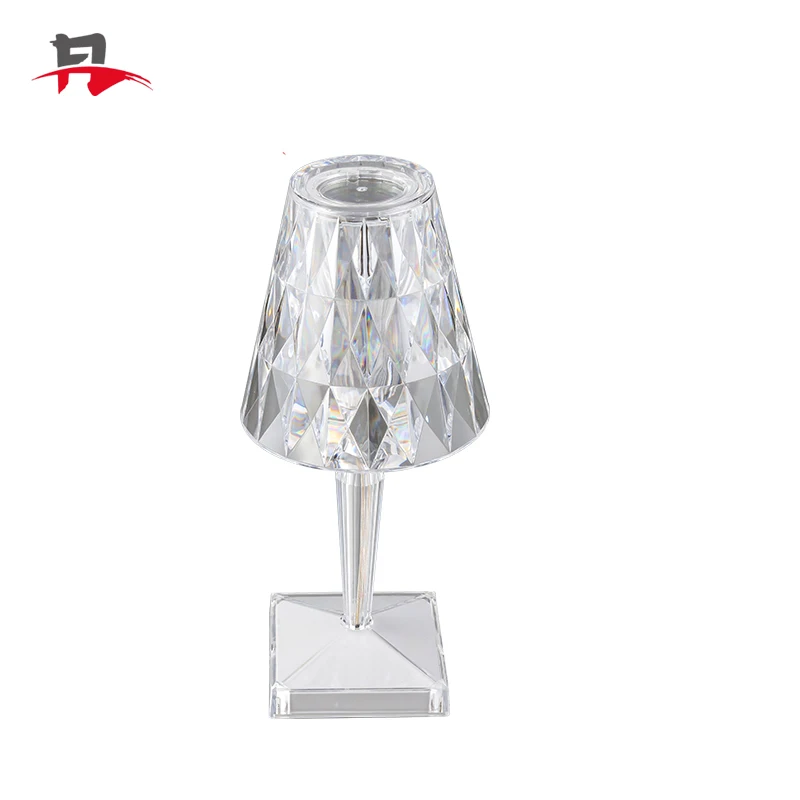Desktop decoration crystal projection lamp LED atmosphere night light bedroom rechargeable diamond table lamp