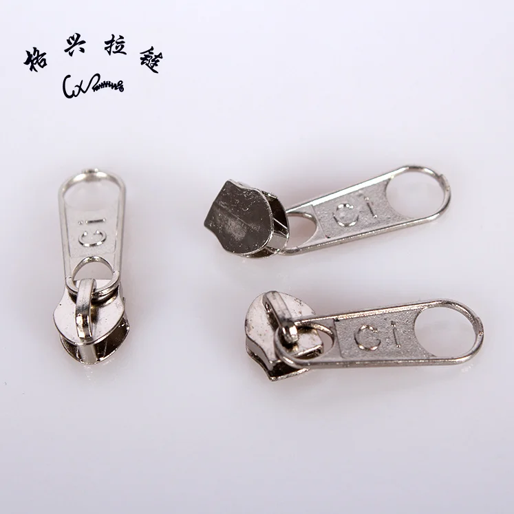 No 5 colorful Zipper Pull Custom Long Plate Nylon Zipper Slider For Luggage